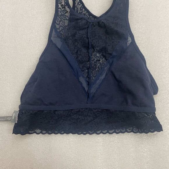 Bundle of Aerie Blue Lace Bralettes Bandeau and High Necklace - Picture 9 of 10